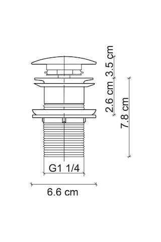 Dr-09ms Mat Siyah Sifon Üst Takımı Tahliye Deliksiz