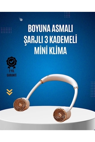 Usb Şarjlı Boyun Fanı Hafif, Katlanabilir, Taşınabilir, Düşük Gürültülü Fan