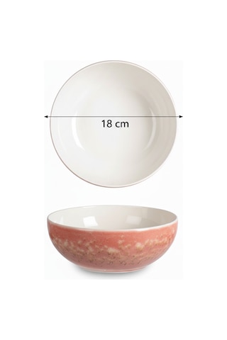 6'lı Coupe Shape Rosa Kase 18 Cm Şık Ve Modern Porselen Kase Krem