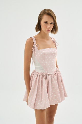 Sagaza Studio Ss6077 Pileli Mini Etek Pembe