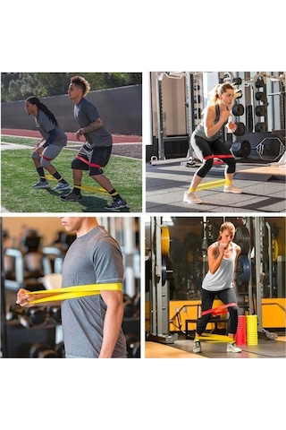 Buffer 5'li Egzersiz Direnç Bant Seti Pilates Crossfit Ekipmanları