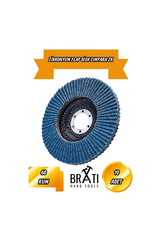Zirkonyum Avuç İçi Taşlama Flap Disk Zımpara 115 X 22 Mm 60 Kum Zk Flap 10 Adet