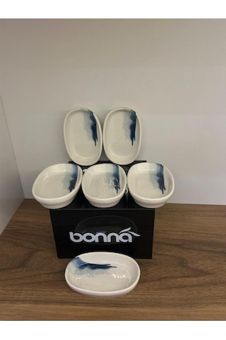 6'lı Blue Wave Hygge 10cm Hygge Oval Servis Sos/meze/kahvaltı/reçel/aperatif Çok Renkli
