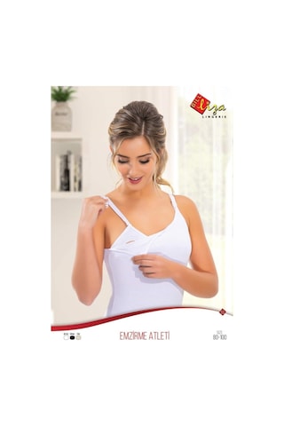 Liza Bill Kadın Emzirme Likralı Atlet - 1 Adet Beyaz