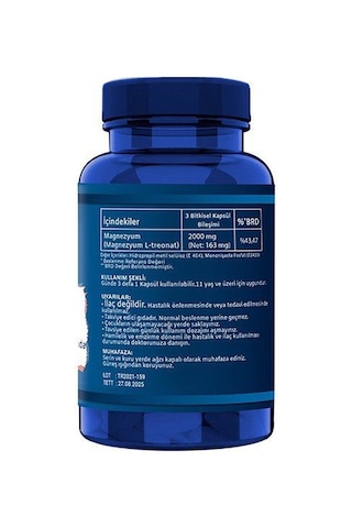Ncs Magnezyum Magnesium L-Threonate Vejeteryan 90 Bitkisel Kapsül