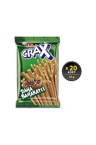 Eti Crax Baharatlı Çubuk Kraker 20 x 50 G