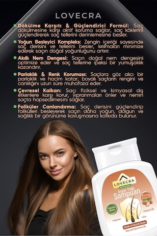Argan Yağlı Şampuan Dökülme Karşıtı Güçlü Bakım Saç Güçlendirici Besleyici Doğal 290 Ml Tüm Saç Tipleri