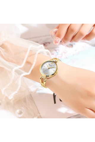 Curren 9092 Quartz Kadin Kol Saati Orjinal Kutusunda -gümüş Renk Kadran Gold