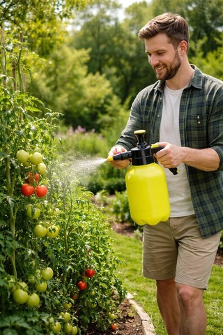 Basınçlı Bahçe Spreyi 2 Litre, El Pompalı İlaçlama Ve Sulama Püskürtücüsü, Ayarlanabilir Nozul, Çok Amaçl Genel