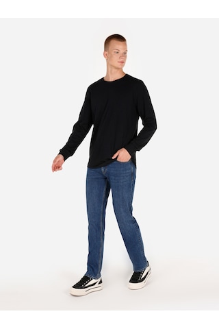 Colin's Colins Regular Fit Bisiklet Yaka Basic Siyah Erkek Uzun Kol Tişört Cl1065872 Siyah