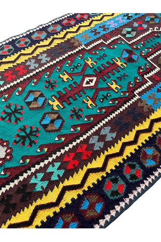 El Dokuma Sıfır Kilim Seccade 100x190 Renkli %100 Kilim