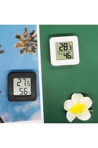 Mini Sıcaklık Nem Ölçer Lcd Ekranlı Oda Termometre Duvara Takılab