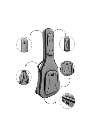 Gri Keten Profesyonel Gigbag Klasik Gitar Kılıf-çanta-su Geçirmez