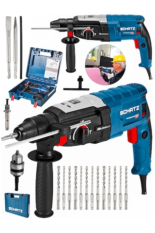 Schatz Profesyonel 850w Metal Şanzıman 2-28mm Kırıcı Delici Hilti Elektrikli Darbeli Matkap + 15 Uç