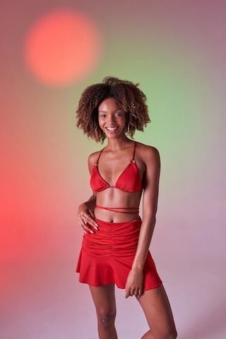 Holly Lolly Üçgen Bağcıklı Ayarlanabilir Delphi Bikini Üstü Kırmızı