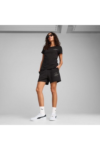Puma Scrıpt Tee Kadın Tişört Siyah Siyah