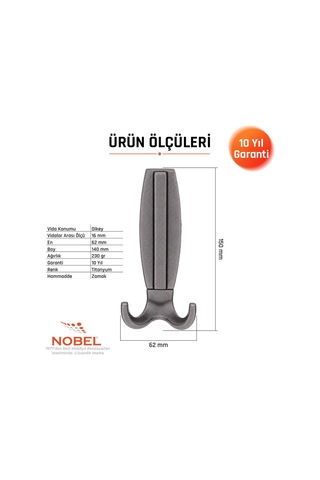 Best Lüks Portmanto Askı, Metal, Vestiyer Askı, 230 Gr, Dolap Askılık, Duvar Askılığı, Titanyum Vidalı 5 Adet