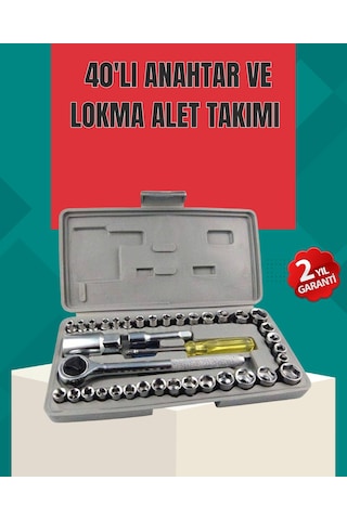 Çok Amaçlı 40 Parça Lokma Anahtar Takımı Korozyona Dayanıklı Çelik