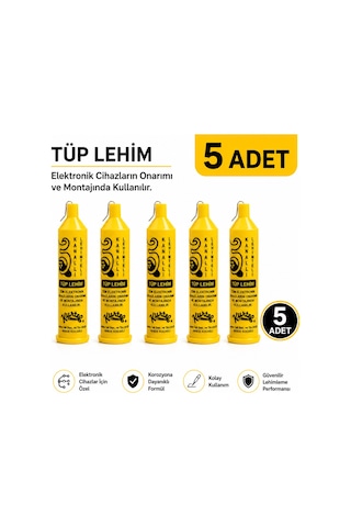 Kurtel Tüp Lehim 60/40 1,2 Mm - 60 Kalay 40 Kurşun 1.2 Mm Pastalı Tüp Lehim 25 Gram - 5 Adet