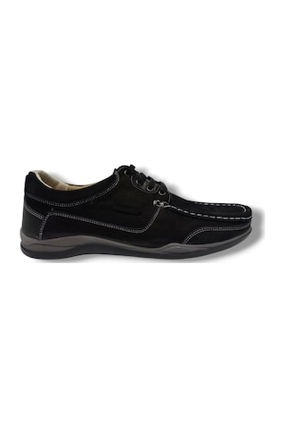 Master 1712-25 Hakiki Nubuk Deri Casual Erkek Ayakkabı Siyah Siyah