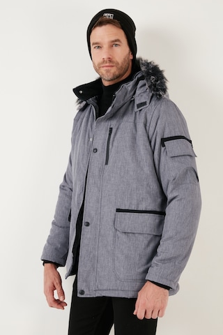 Buratti Peluş Astarlı Suya Ve Rüzgara Dayanıklı Soğuk Geçirmez Slim Fit Erkek Mont 5711051 Açık Gri