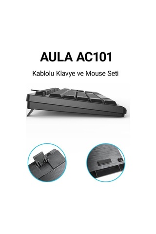 Aula Ac101 Kablolu Klavye Mouse Seti -  Lazer