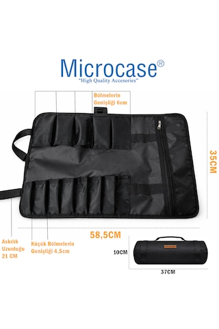 Microcase Motosiklet Bisiklet Elektrikli Araçlar Ve Genel Kullanım İçin Katlanabilir Portatif Alet Çantası Al5514 Siyah