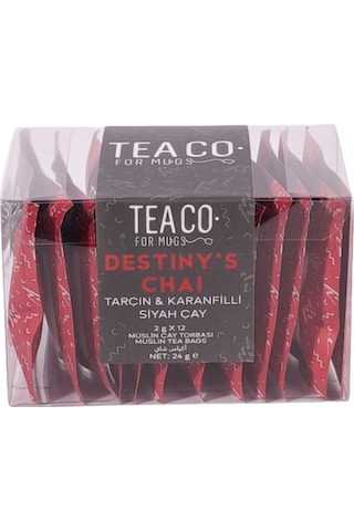 Tea Co. Destiny's Chai Tarçın & Karanfilli Siyah Çay Müslin Torba 12 x 2 G