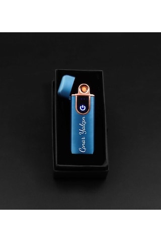 Kişiye Özel Kapaklı Mavi Usb Çakmak & Mavi Defter & Mavi Kupa Hed
