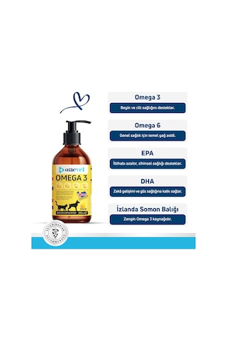 Onevet Omega 3 Kedi ve Köpekler İçin Deri ve Tüy Sağlığı Destekleyici Balık Yağı 250 Ml