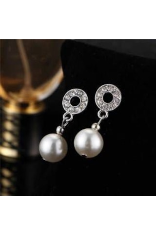 Taşlı İnci Takı Seti Kolye, Bileklik, Küpe 18 Gp Sevgililer Günü