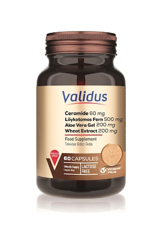 Ceramide 60 Mg + Löykotomos Fern 500 Mg + Aloe Vera Gel 200 Mg + Wheat Extract 200 Mg 60 Capsules