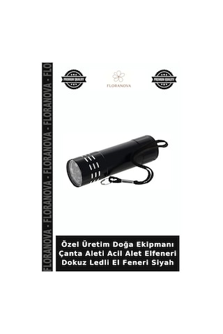 Özel Üretim Doğa Ekipmanı Çanta Aleti Acil Alet Elfeneri Dokuz Ledli El Feneri Siyah
