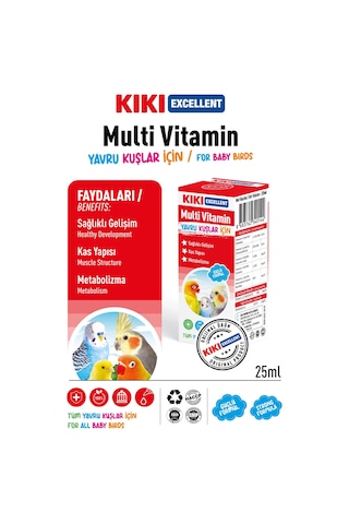 Kiki Excellent Kuş Yavru Kuşlar İçin Multi Vitamin 25 ML