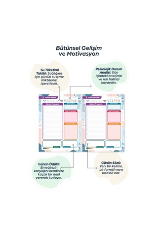 Kalplerin Dansı Spiralli Günlük Planlama Defteri - 100 Sayfa - 17x24 Planlayıcı Defter Beyaz - Bej
