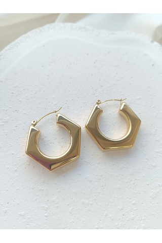 Köşeli Çelik Halka Altın