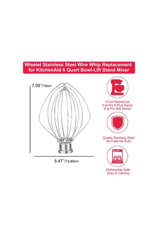 Tenfowee Kitchenaid Kn256ww 6qt Çelik Tel Hamur Karıştırıcı Ucu - Profesyonel Serilere Uyumlu, Dayanıklı Ve Verimli Karıştırma Aksesuarı Diğer