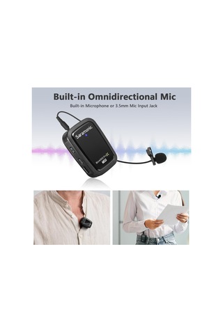 Saramonic Blink 500 Prox B2r 2 Kişilik Kablosuz Klipsli Mikrofon Sistemi, Yerleşik Kayıt Ve Yakalar