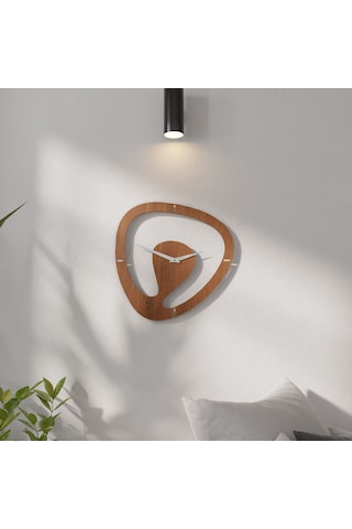 Minimal Şeffaf Pleksili Duvar Saati Kahverengi