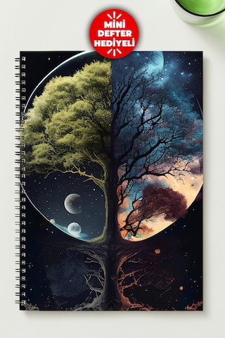 Evren A5 Metal Spiralli Çizgisiz Karton Kapak Evren Defter Çok Renkli