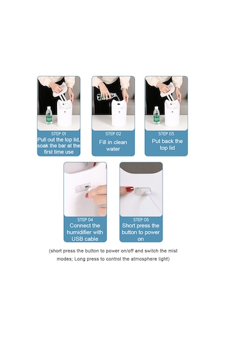 Leezsing 3.3l Kapasiteli Süper Sessiz Çift Sprey Nemlendirici, 3 Sprey Modu, 7 Renkli Işık, Akıllı Ateş Koruması, Usb Beslemeli, Pembe