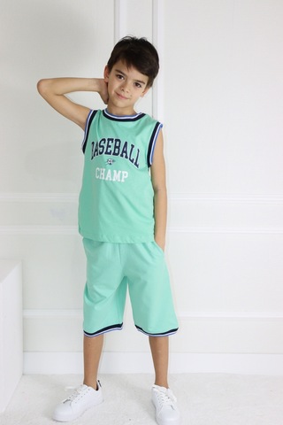 Erkek Çocuk Kolsuz Baseball Baskılı Basic Kaprili Takım 6-9 Yaş 001