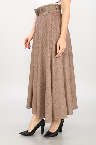 Soralline Kadın Etek Kışlık Fantazi Kumaş 779 Bej