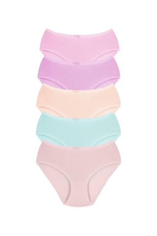 New Lilla 022 Kız Çocuk Basic Mix 5'li Külot Paketi 022-v1-mix Colors Çok Renkli