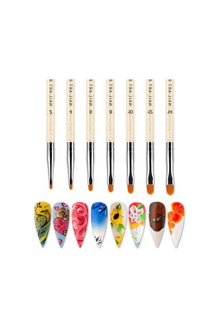 Hfambition 7 Parça Uv Jel Tırnak Fırçası Seti - Profesyonel Tırnak Sanatı Ve Ev Kullanıma Uygun