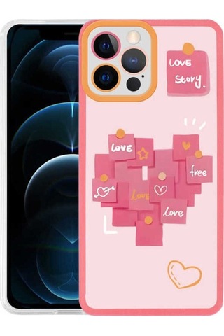 Apple Uyumlu iPhone 12 Pro Max Kılıf Zore M-fit Desenli Kapak Love Story No2