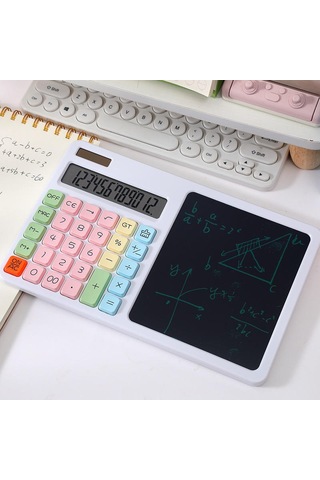 Grafik Çizim Tahtalı Digital Hesap Makinesi Çizim Pad Li Grafik Tabletli Hesap Makinası Kalemli Beyaz