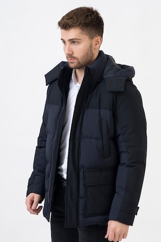 White Stone Edmonton 58101Slim Fit Kapüşonlu Kaban Laci-Laci Lacivert