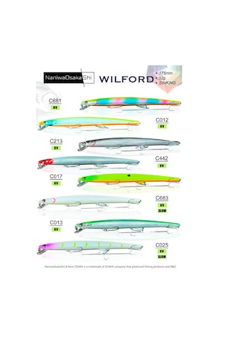 Nanıwaosakashı Wılford 175mm 32g Sınkıng C683