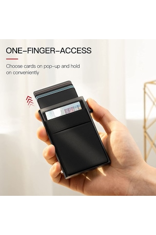 Sones İnce Metal Cüzdan Açılır Kredi Kartı Tutucu Rfıd Engelleme Erkek Kartvizit Tutucu Altın